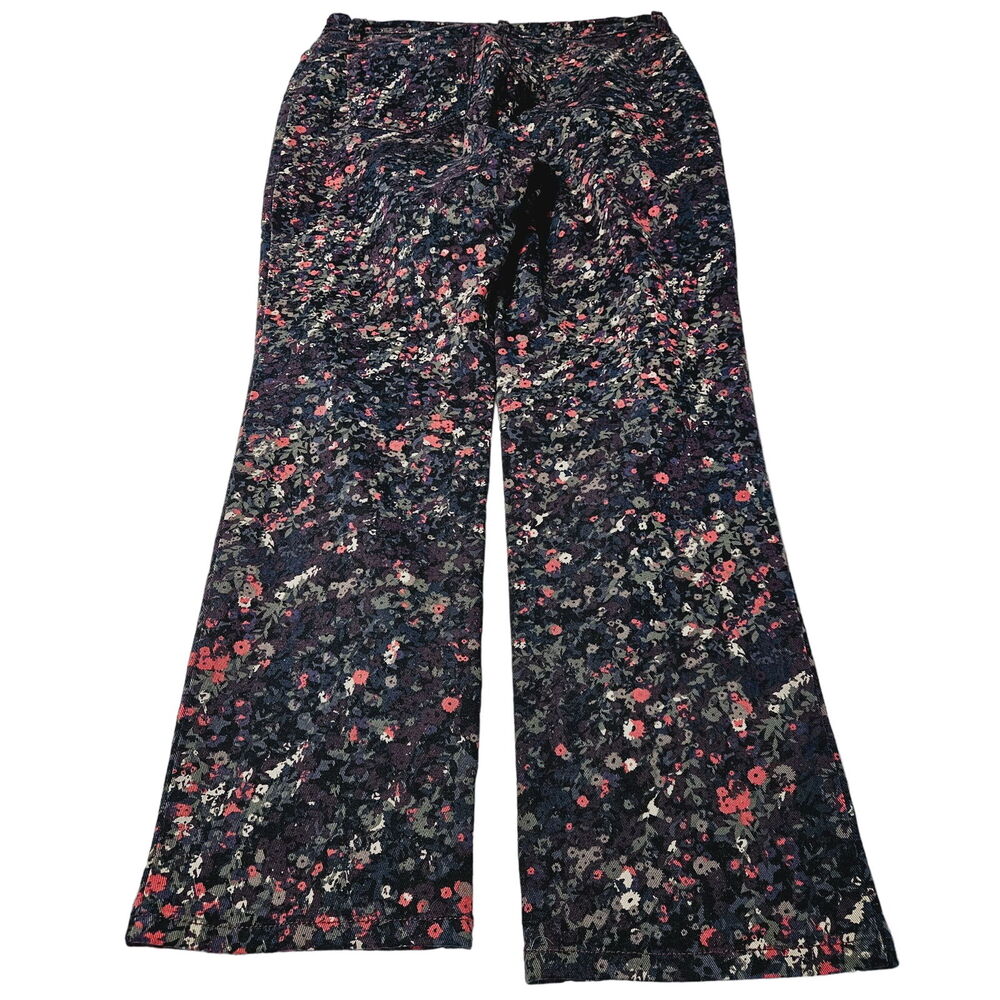 Gloria Vanderbilt Amanda Womens Pants Multi-Color Size 12 Cotton Blend Button Zi